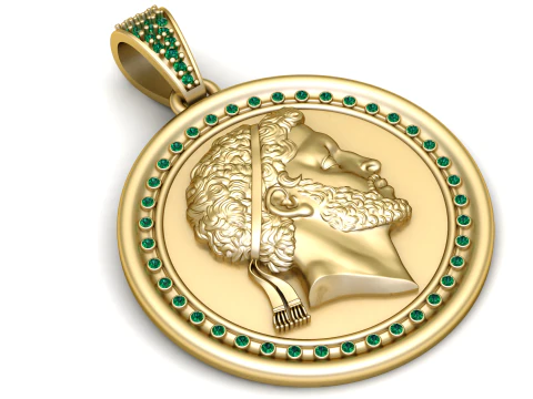 Imperial Laurel Portrait Coin Pendant Luxury 3D Printable Jewelry Model 3D Print Model