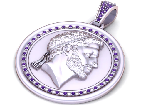 Imperial Laurel Portrait Coin Pendant Luxury 3D Printable Jewelry Model 3D Print Model