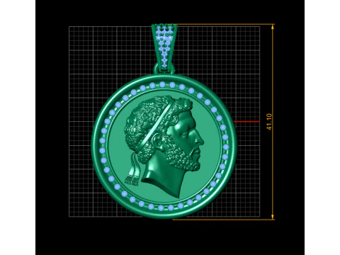 Imperial Laurel Portrait Coin Pendant Luxury 3D Printable Jewelry Model 3D Print Model