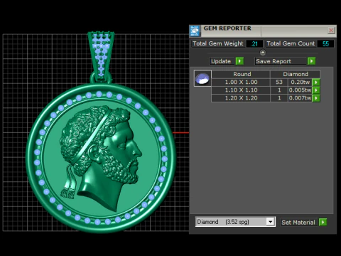 Imperial Laurel Portrait Coin Pendant Luxury 3D Printable Jewelry Model 3D Print Model