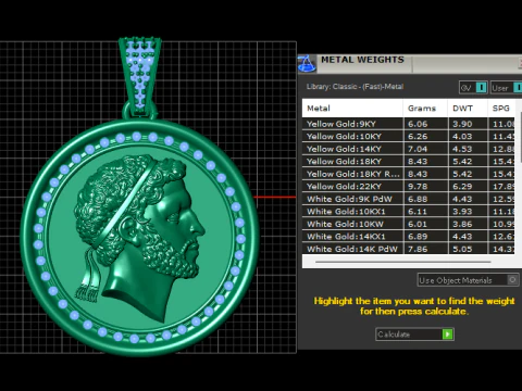 Imperial Laurel Portrait Coin Pendant Luxury 3D Printable Jewelry Model 3D Print Model