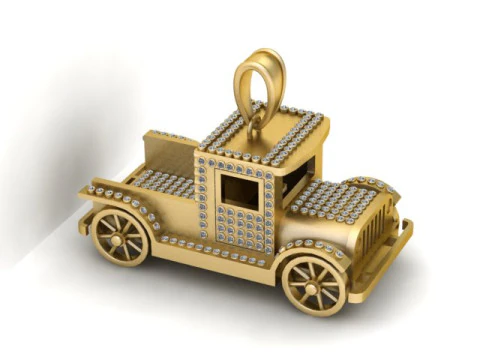 Vintage Classic Truck Pendant 3D Printable Jewelry Model 3D Print Model