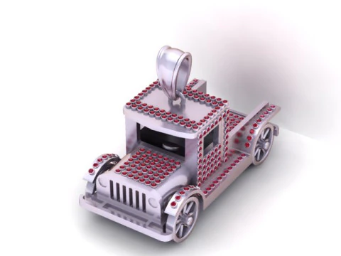 Vintage Classic Truck Pendant 3D Printable Jewelry Model 3D Print Model