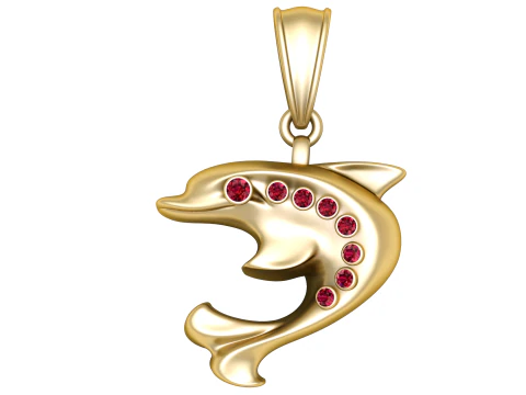 Elegant Dolphin Pendant 3D Printable Gold Jewelry Model 3D Print Model