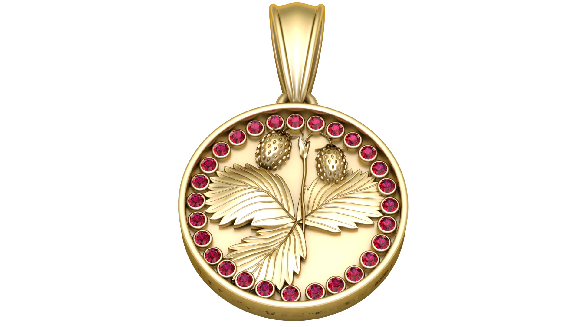 Botanical Leaf Coin Pendant 3D Printable Medallion Jewelry Model 3D Print Model .c4d .max .obj .3ds .fbx .stl .blend 