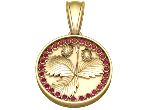 Botanical Leaf Coin Pendant 3D Printable Medallion Jewelry Model 3D Print Model