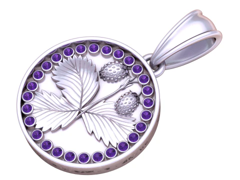 Botanical Leaf Coin Pendant 3D Printable Medallion Jewelry Model 3D Print Model
