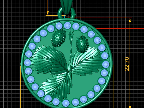 Botanical Leaf Coin Pendant 3D Printable Medallion Jewelry Model 3D Print Model