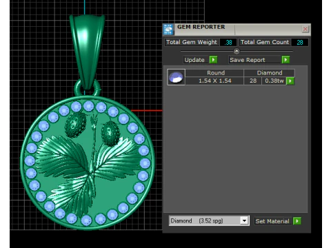 Botanical Leaf Coin Pendant 3D Printable Medallion Jewelry Model 3D Print Model