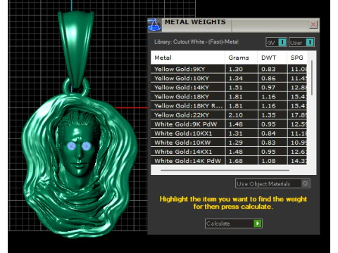 Divine Feminine Face Pendant 3D Printable Jewelry Model 3D Print Model