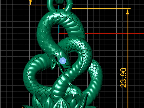 Sacred Snake Lotus Pendant 3D Printable Jewelry Model 3D Print Model