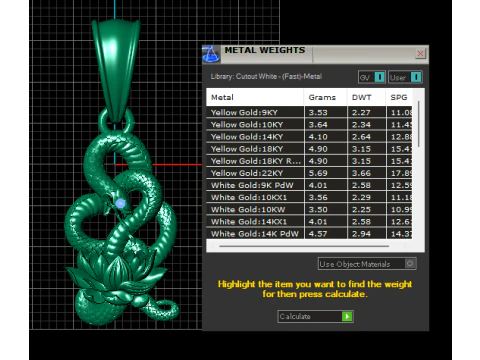 Sacred Snake Lotus Pendant 3D Printable Jewelry Model 3D Print Model