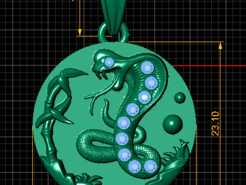 Serpent Coin Pendant 3D Printable Mythical Jewelry Model 3D Print Model
