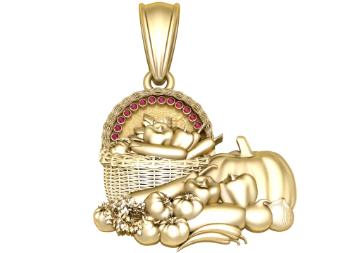 Modello di gioiello stampabile in 3D con pendente Harvest Basket Modello di stampa 3D