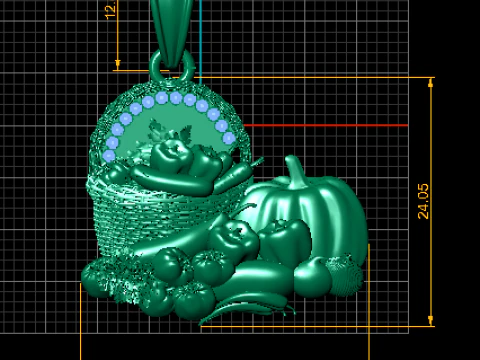 Harvest Basket Pendant 3D Printable Jewelry Model 3D Print Model