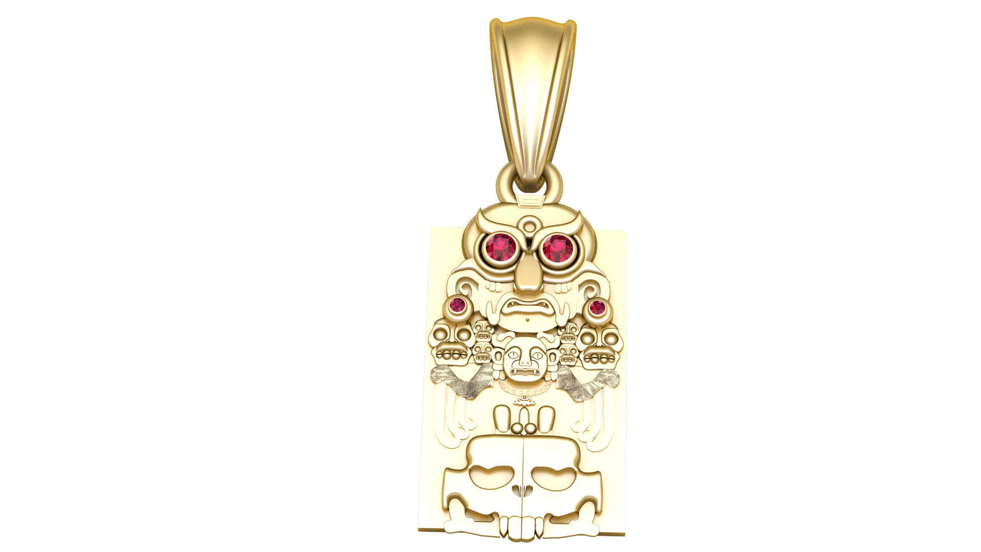 Ancient Tribal Totem Mask Pendant 3D Printable Gold Jewelry Model 3D Print Model .c4d .max .obj .3ds .fbx .stl .blend 