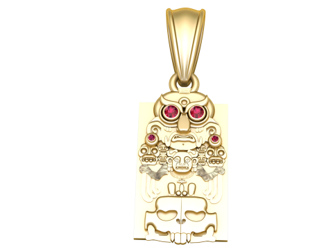Ancient Tribal Totem Mask Pendant 3D Printable Gold Jewelry Model 3D Print Model