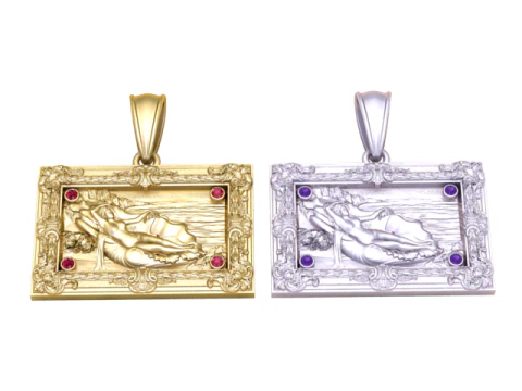 Classical Art Frame Pendant 3D Printable Jewelry Model 3D Print Model