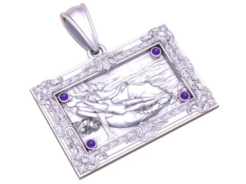 Classical Art Frame Pendant 3D Printable Jewelry Model 3D Print Model