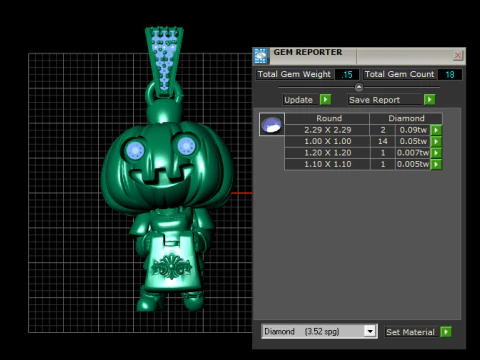 Golden Pumpkin Doll Pendant Cute Luxury Halloween 3D Printable Jewelry 3D Print Model