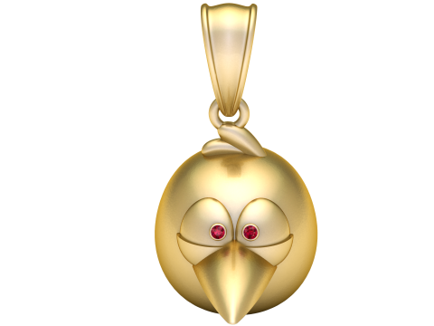 Cute Bird Head Pendant 3D Printable Playful Jewelry Model 3D Print Model