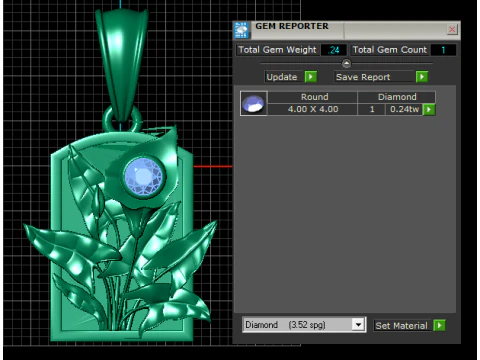 Floral Relief Rectangle Pendant 3D Printable Model 3D Print Model