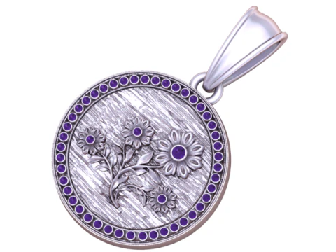 Daisy Coin Pendant 3D Printable Model 3D Print Model