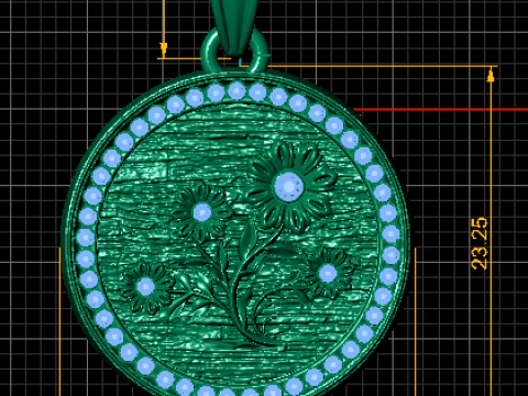Daisy Coin Pendant 3D Printable Model 3D Print Model
