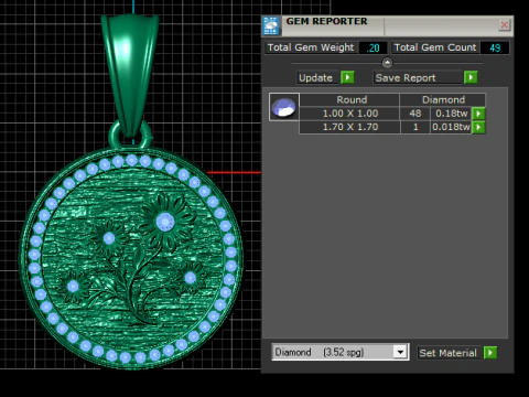 Daisy Coin Pendant 3D Printable Model 3D Print Model