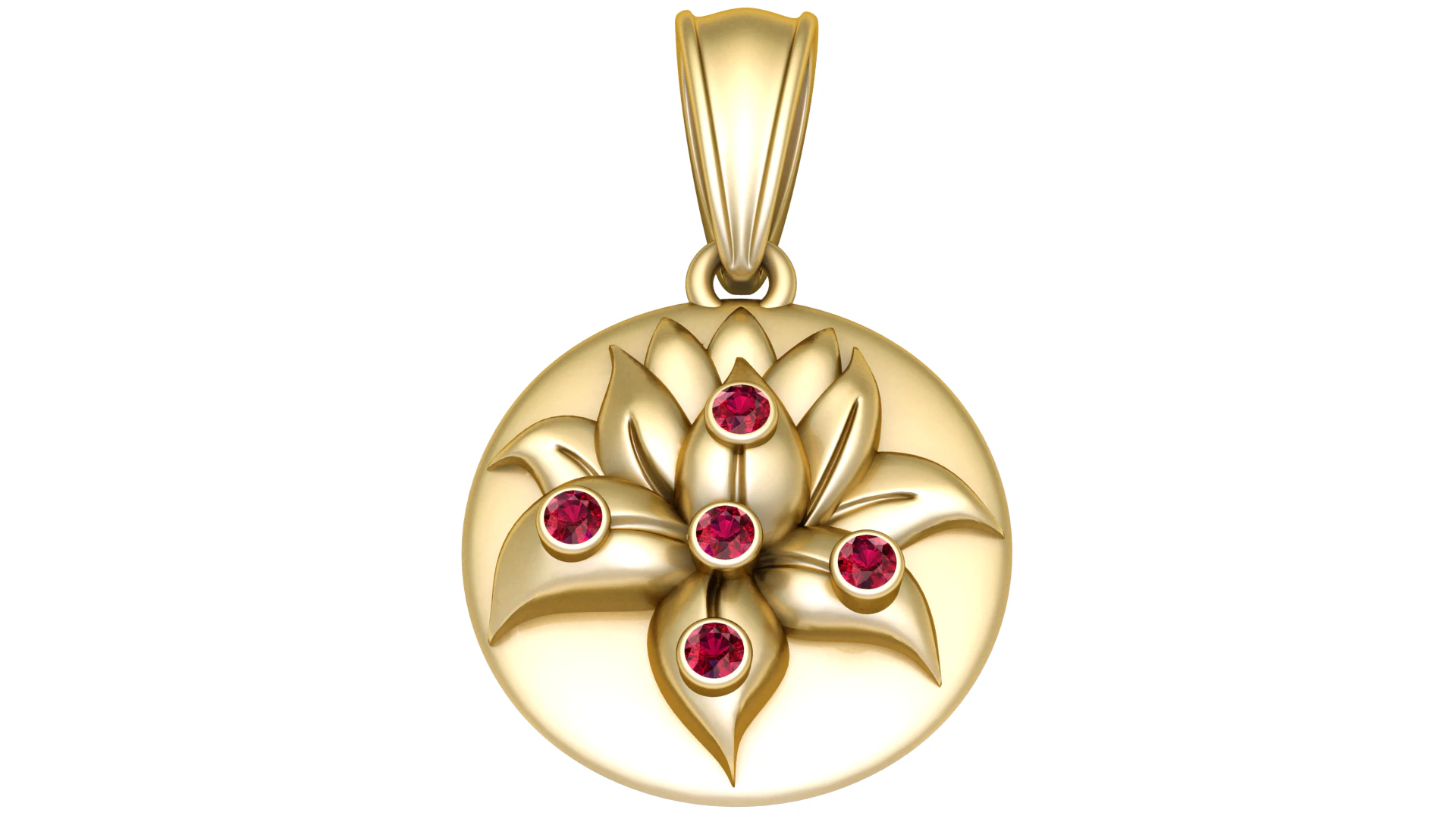 Sacred Lotus Blossom Medallion 3D Printable 3D Print Model .c4d .max .obj .3ds .fbx .stl .blend