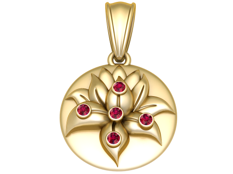 Sacred Lotus Blossom Medallion 3D Printable 3D Print Model