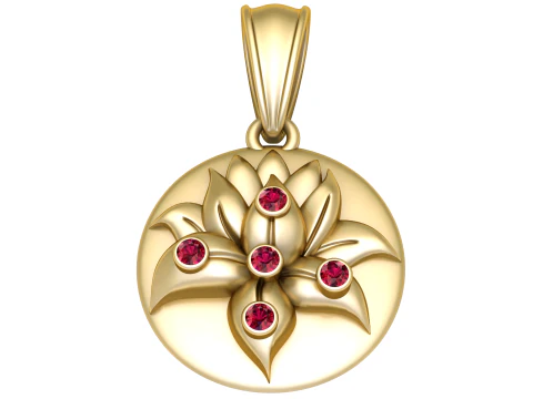 Медальон Священного Цветка Лотоса 3D-печать 3D Принт Модель