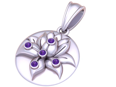 Sacred Lotus Blossom Medallion 3D Printable 3D Print Model