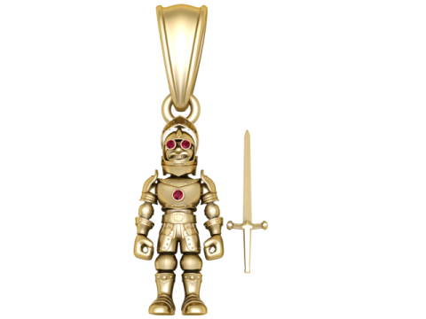 Medieval Armored Knight Pendant 3D Printable Model 3D Print Model
