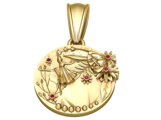 Wunderlicher Feengarten-M&uuml;nzenanh&auml;nger, 3D-druckbares Modell 3D Druckmodell .c4d .max .obj .3ds .fbx .stl .blend 