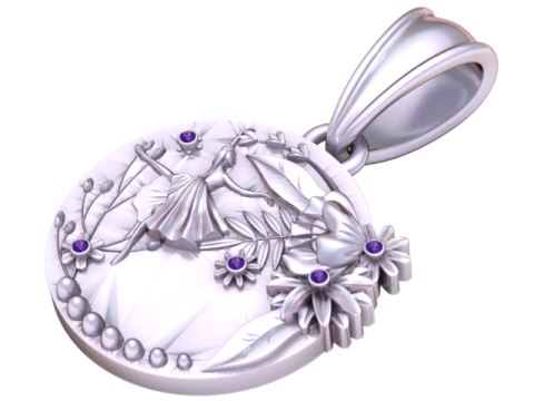 Wunderlicher Feengarten-M&uuml;nzenanh&auml;nger, 3D-druckbares Modell 3D Druckmodell