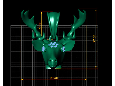 Majestic Deer Head Pendant 3D Printable Model 3D Print Model