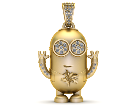 Luxury Gold Cartoon Character Pendant 3D Print Model