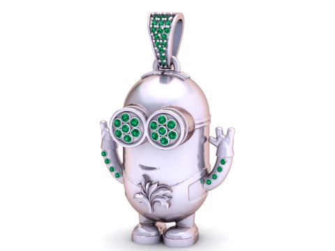 高級ゴールド漫画キャラクターペンダント 3Dプリントモデル