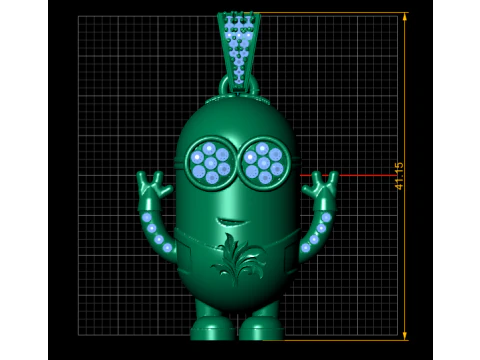 高級ゴールド漫画キャラクターペンダント 3Dプリントモデル