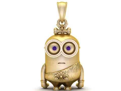 Kraliyet Altın &Ccedil;izgi Film Karakteri Kolye 3D Baskı Modeli