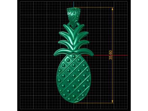 Luxury Gold Pineapple Pendant 3D Print Model