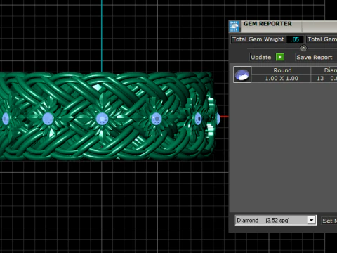Royal Gold Braided Floral Band Ring with Ruby Stones 3D Print Model
