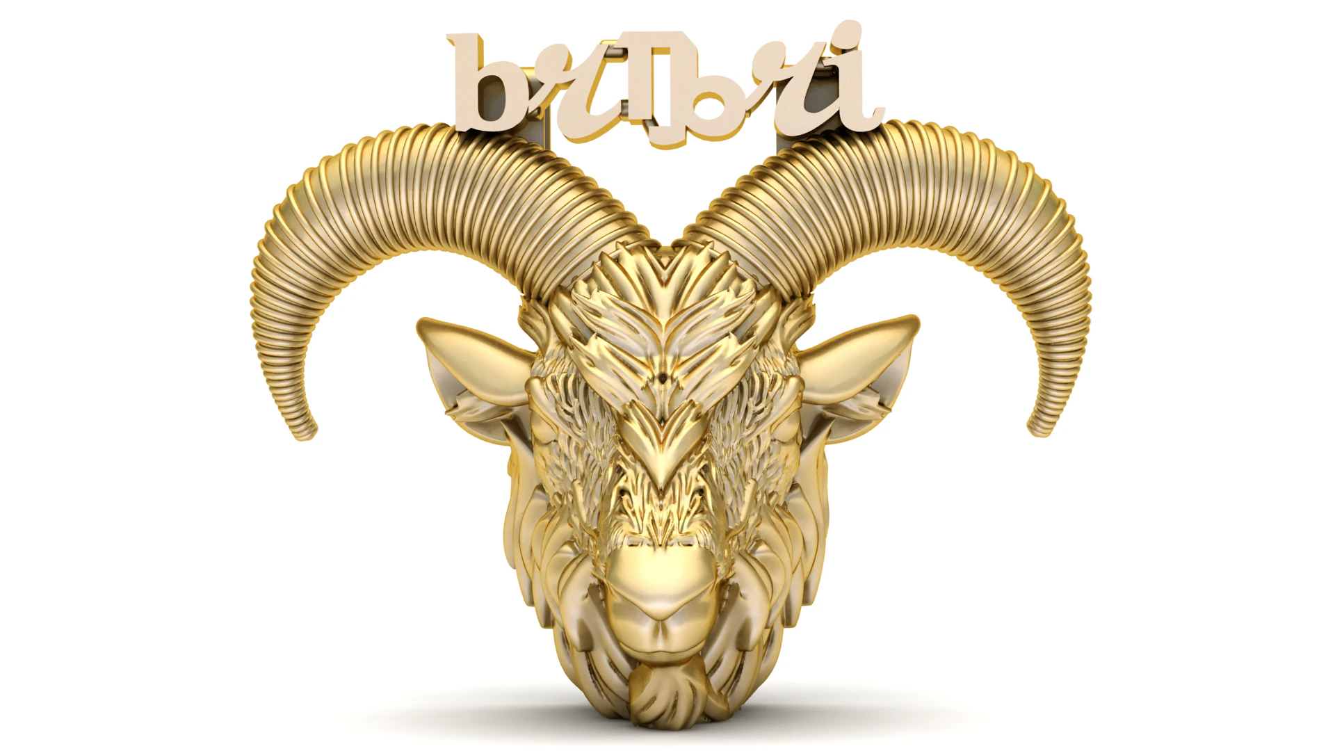 Aries Zodiac Ram Pendant 3D Print Model .c4d .max .obj .3ds .fbx .stl .blend 