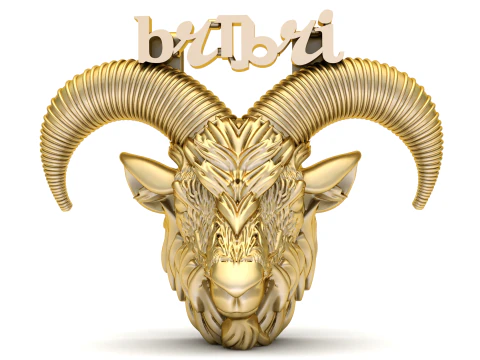 Pingente de Carneiro do Zodíaco de Áries Modelo de Impressão 3D