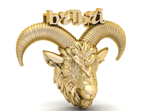 Aries Zodiac Ram Pendant 3D Print Model