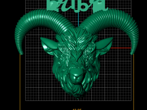 Aries Zodiac Ram Pendant 3D Print Model