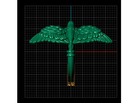 Golden Twin Birds Ring Luxury Nature 3D Print Model