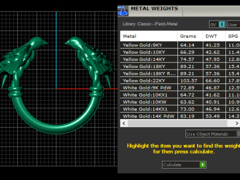 Golden Twin Birds Ring Luxury Nature 3D Print Model