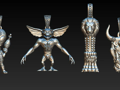 Collezione di ciondoli Mystic Guardians stampabile in 3d Modello di stampa 3D